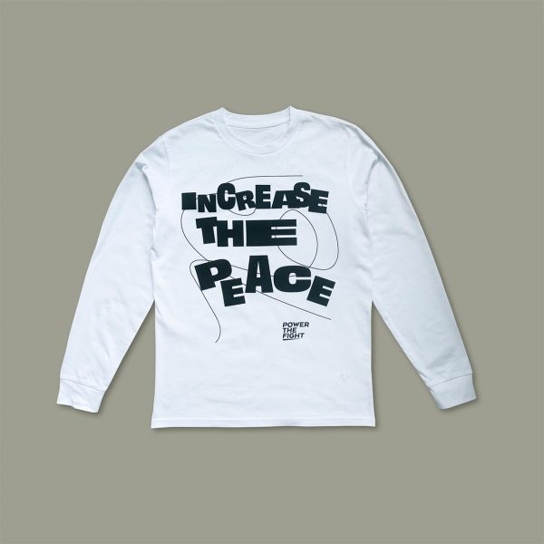 White Increase the Peace T-Shirt Front