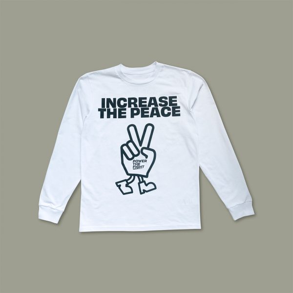 White Increase the Peace V2 T-Shirt Back