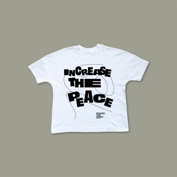 Womens White Increase the Peace T-Shirt Front