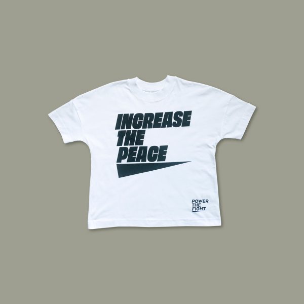 Womens White 'Increase the Peace' Logo T-Shirt Front